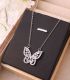 Collar mariposa zirconias silver