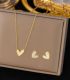 Set collar y aretes corazón