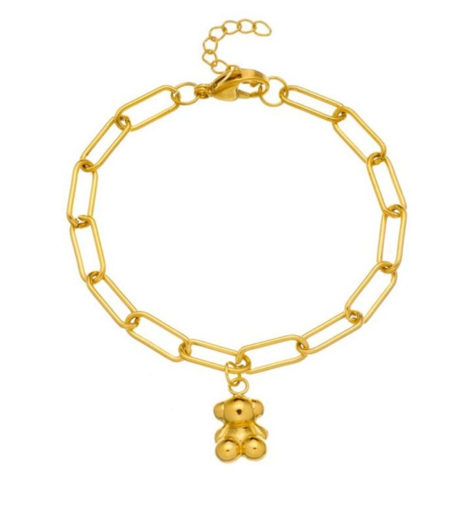 Brazalete chain oso dorado