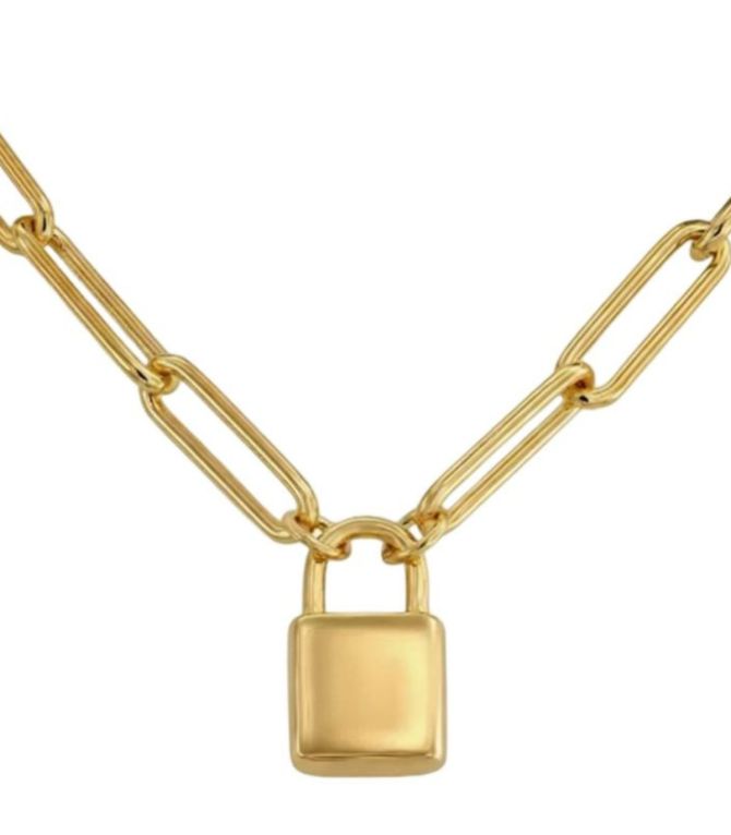 Collar chain candado oro