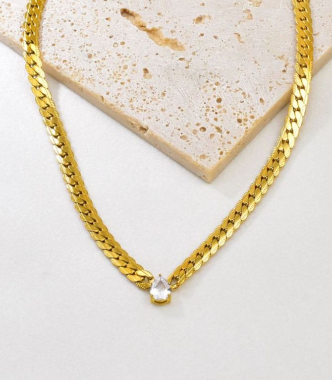 Collar trenzado zirconia