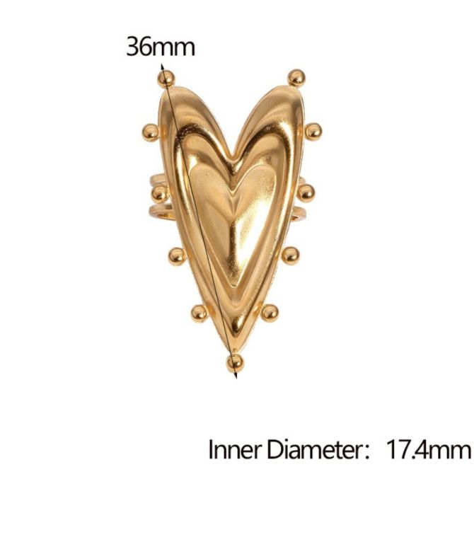 Anillo dorado corazón irregular