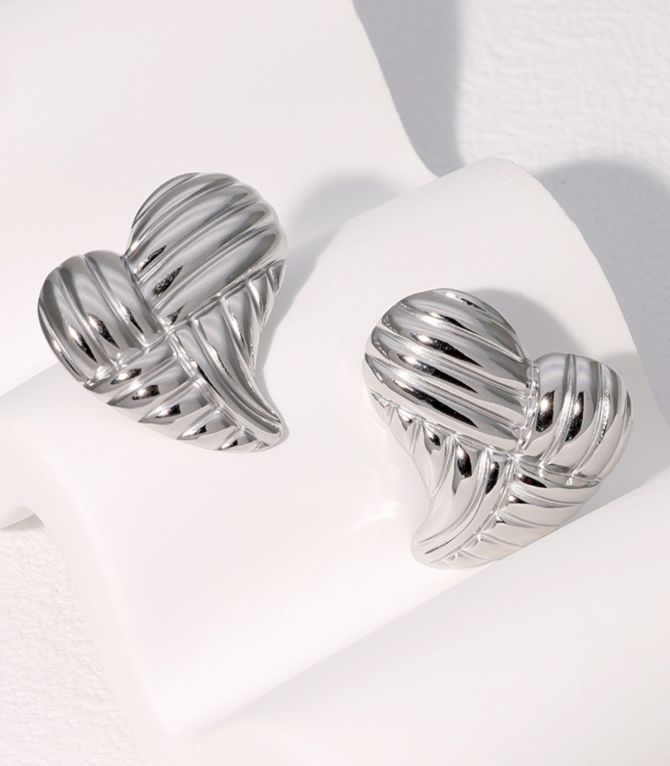 Aretes corazón plata