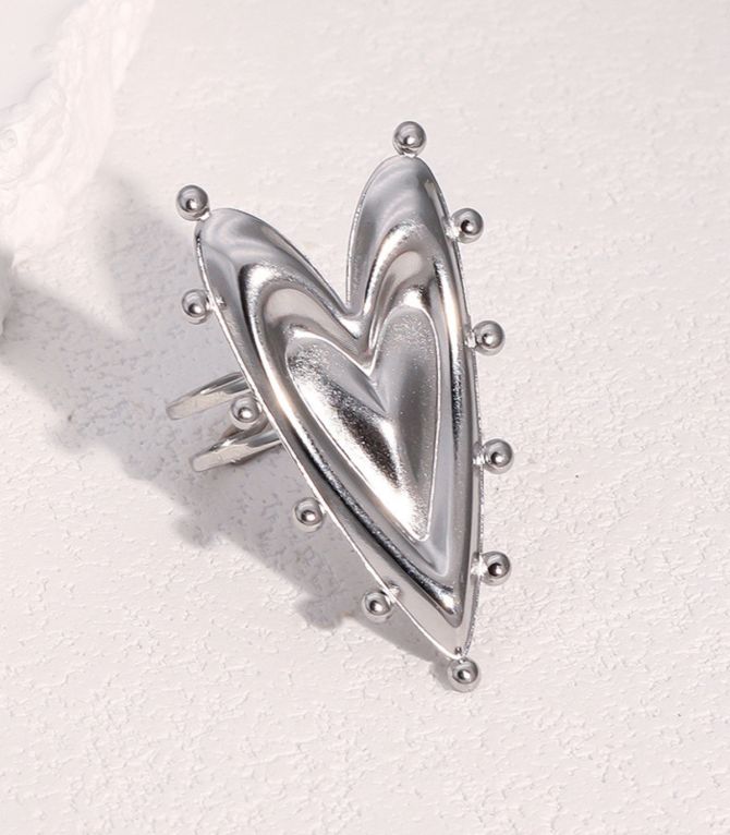 Anillo plata corazón irregular