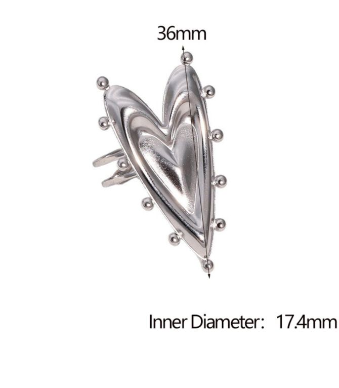 Anillo plata corazón irregular