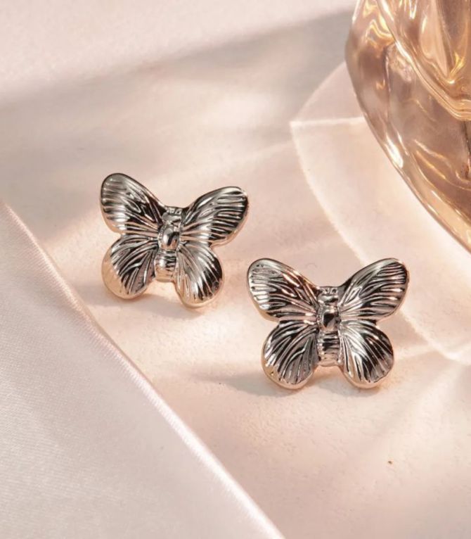 Aretes mariposa plata