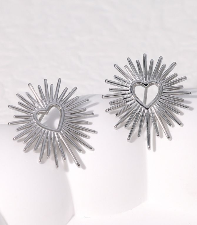 Aretes silver heart