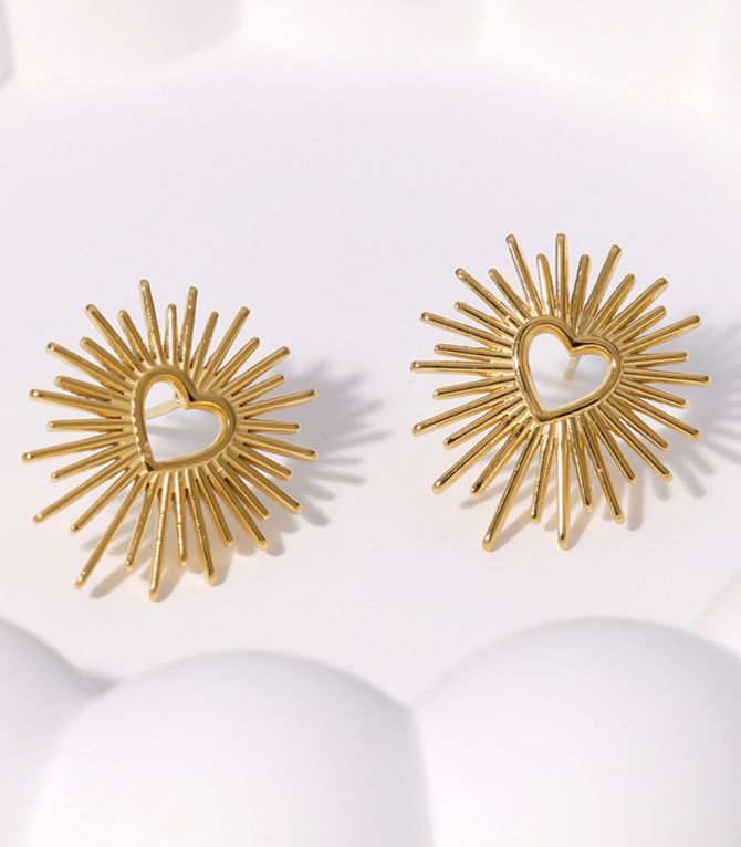 Aretes gold heart
