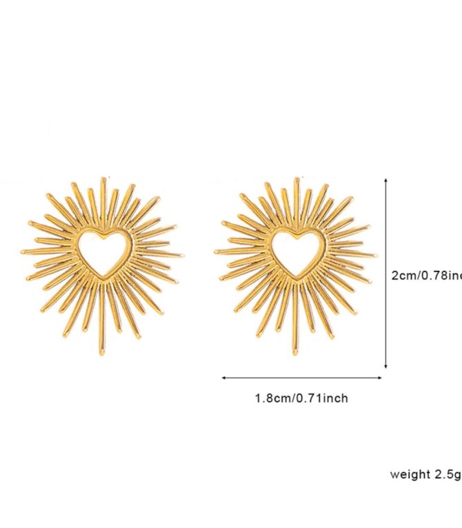 Aretes gold heart