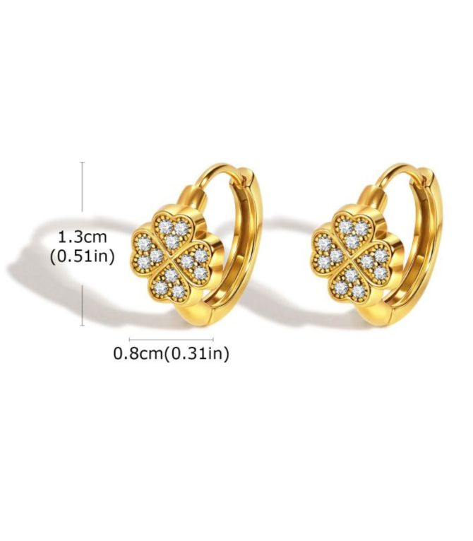 Aretes clover con zirconias