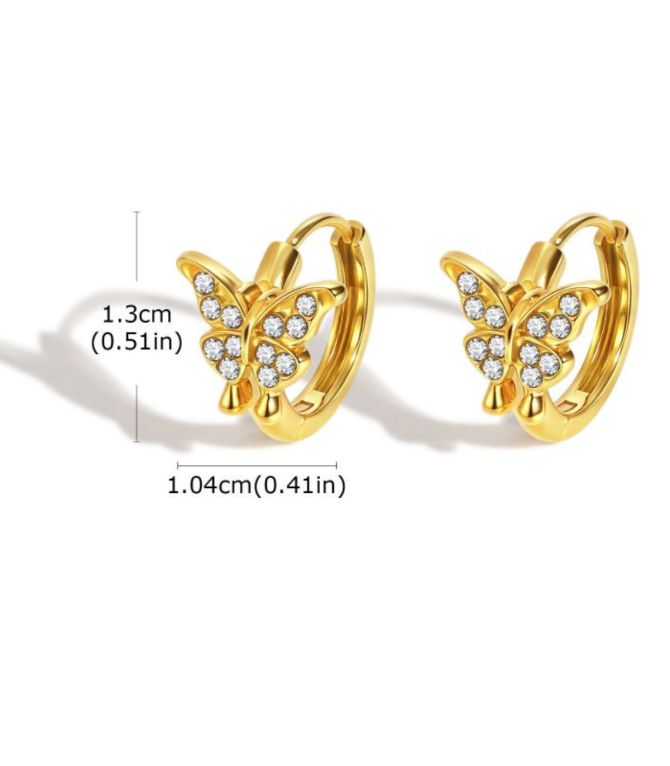 Aretes mariposas con zirconias