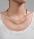 Collar silver snake twist double