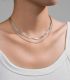 Collar silver snake double