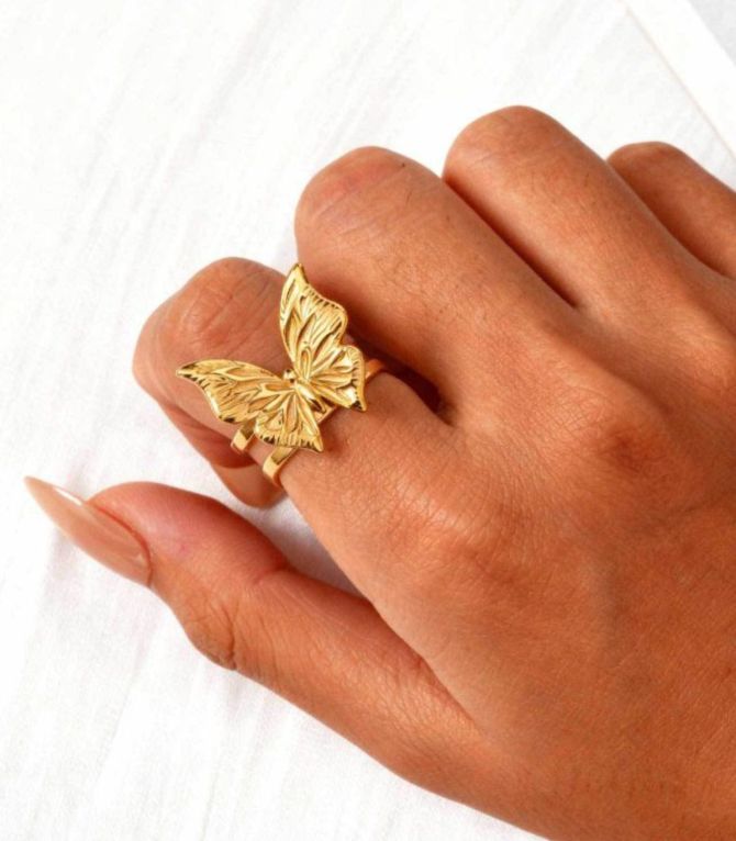 Anillo Mariposa  stamped
