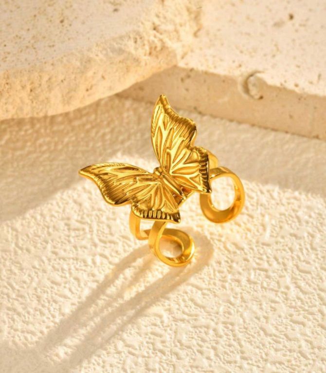 Anillo Mariposa  stamped