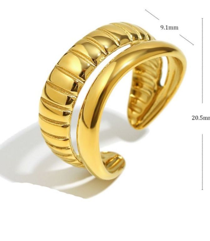 Anillo Double Vertical Line