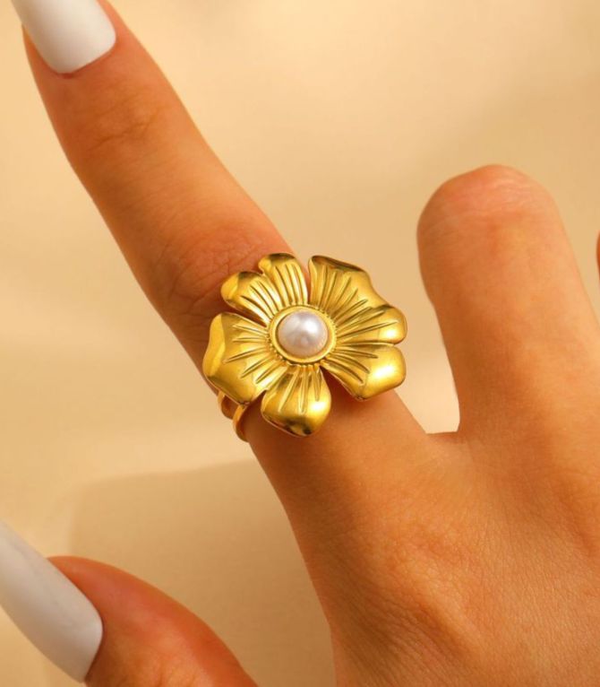 Anillo flore perla