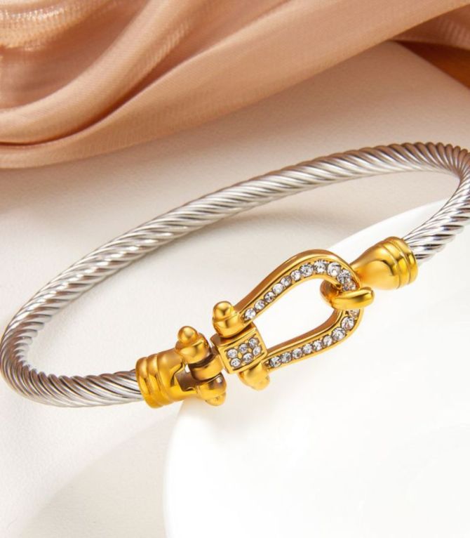 Brazalete hebilla bicolor