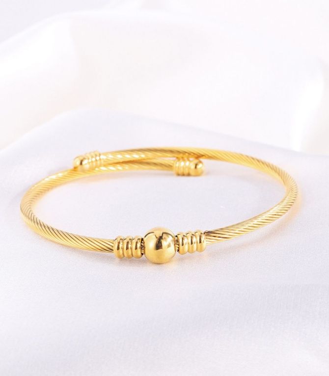 Brazalete open ball gold