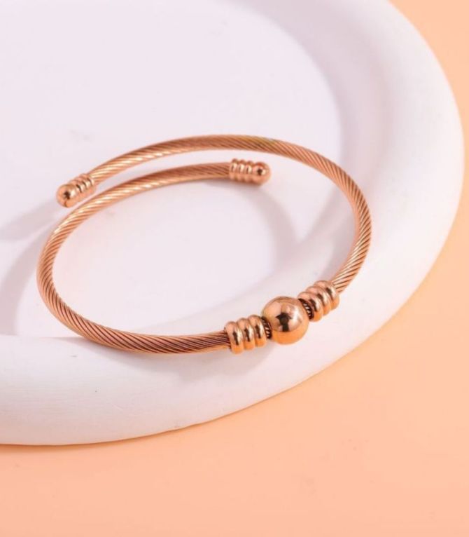 Brazalete open ball rose