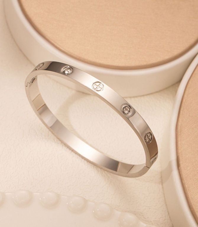 Brazalete love cross diamond silver