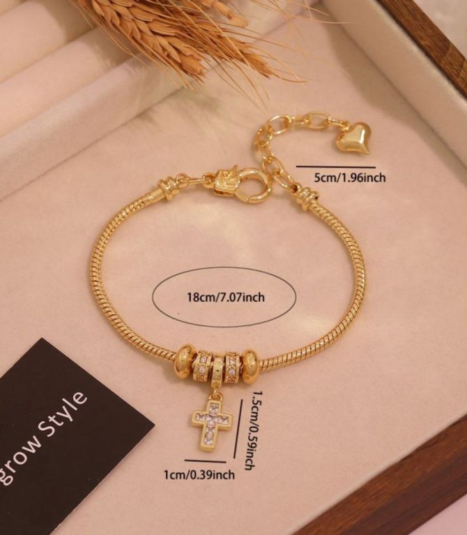 Brazalete cruz zirconias