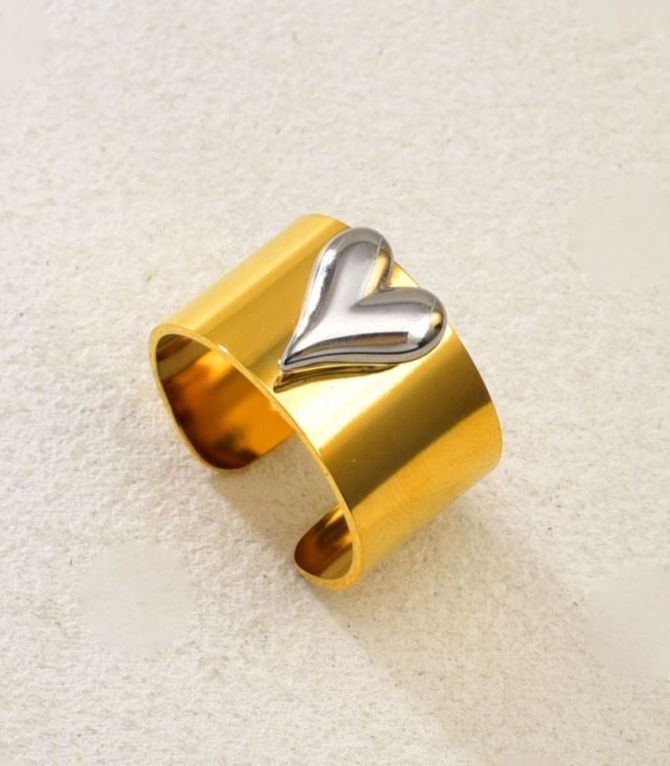 Anillo bicolor corazón