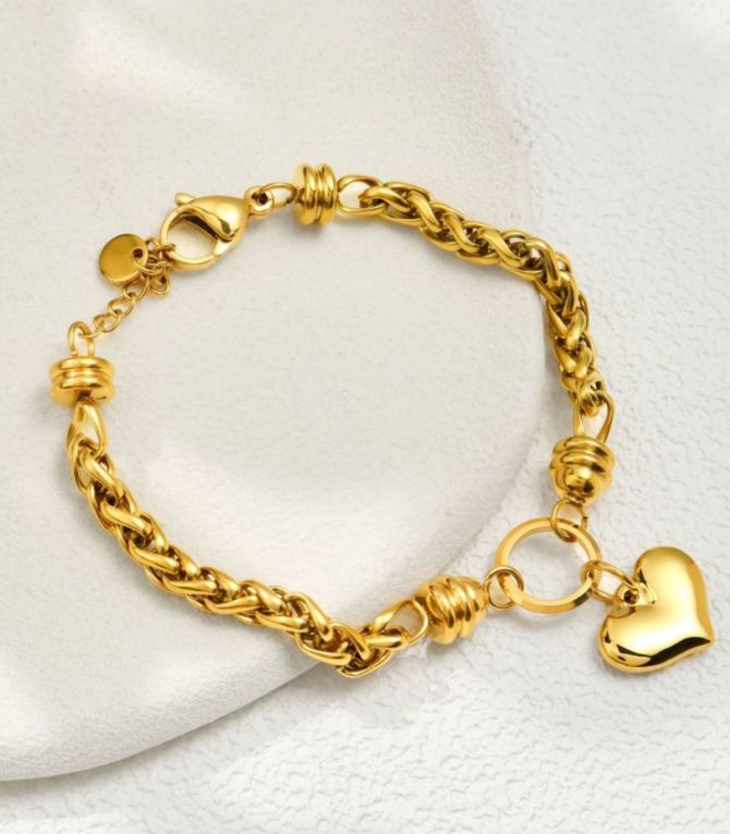 Brazalete trenzado corazón