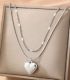 Collar plata doble con corazón