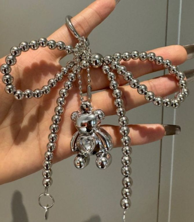 Llavero moño y oso grande