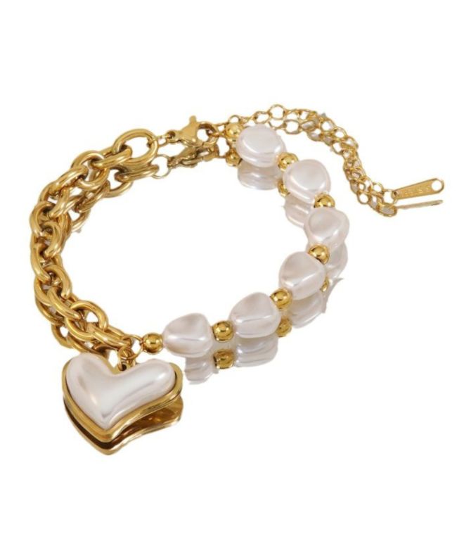 Brazalete pearl beaded heart