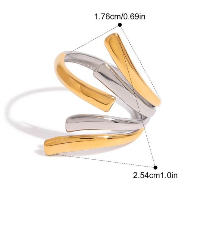 Anillo bicolor hollow 2