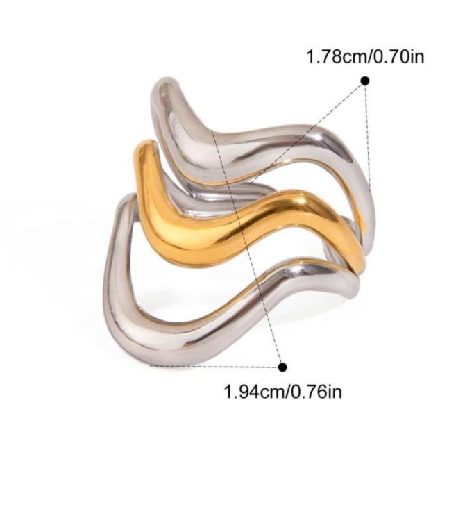 Anillo bicolor hollow 3
