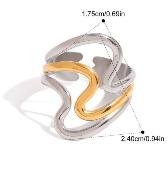 Anillo bicolor hollow 5