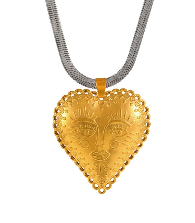 Collar bicolor heart face