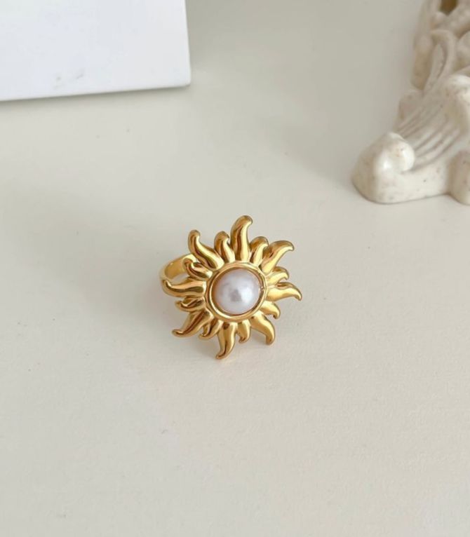 Anillo pearl sunflower