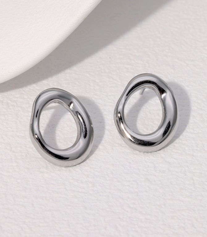 Aretes silver hollow