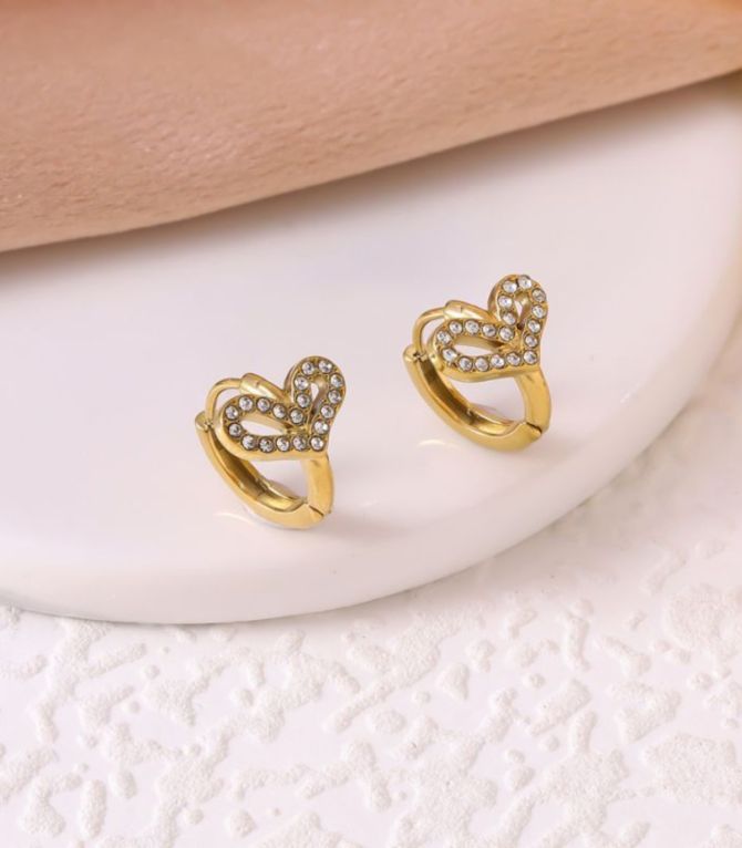 Aretes gold diamond encrusted