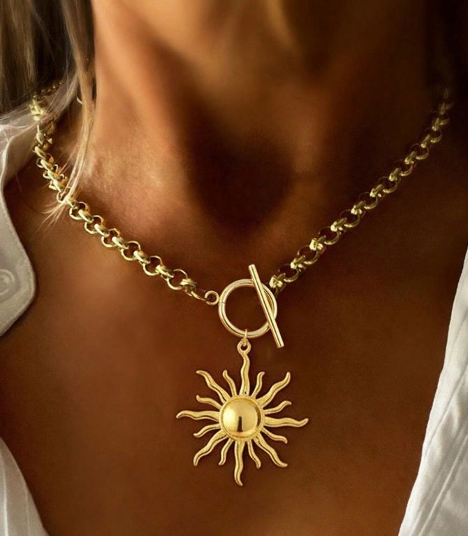 Collar dorado sunflower