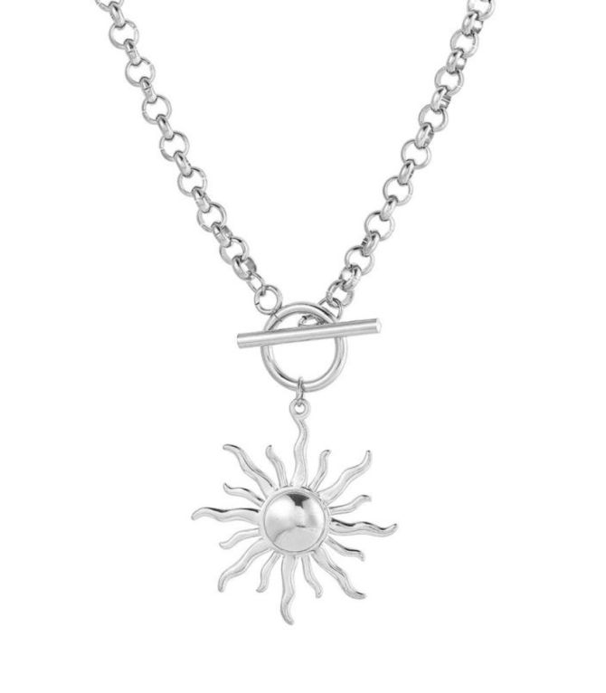 Collar silver sunflower