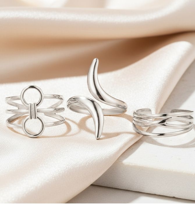 Set de anillos plata