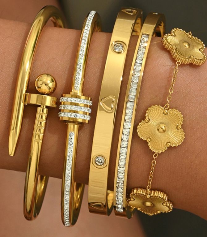 Brazalete gold flower