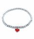 Brazalete silver glue love red