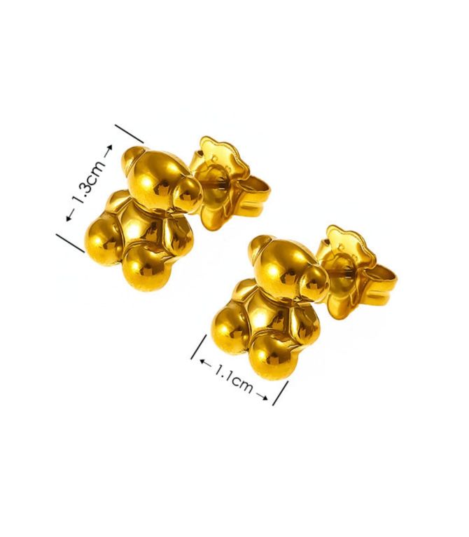 Aretes oso dorado