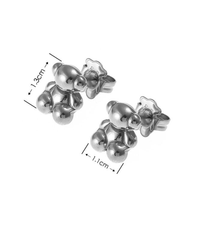 Aretes oso plata