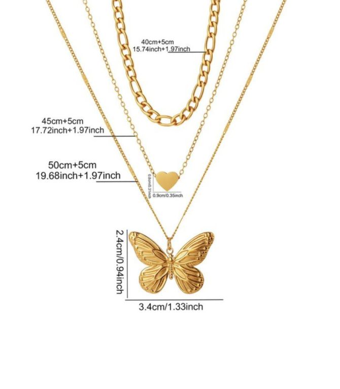 Collar dorado layer mariposa