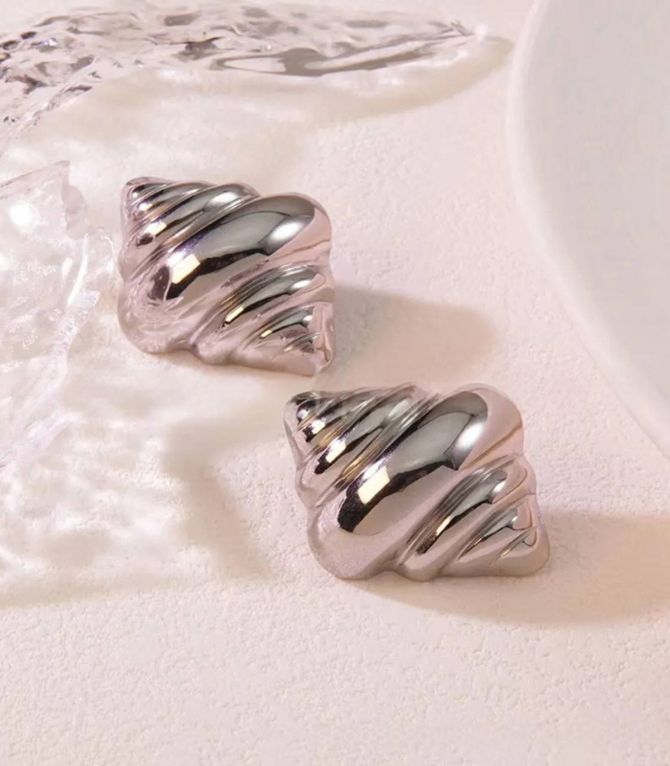 Aretes silver conch