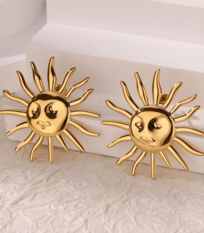Aretes gold sun