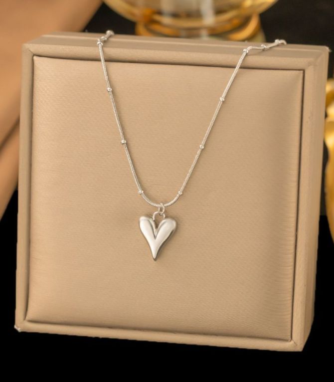 Collar plata corazón