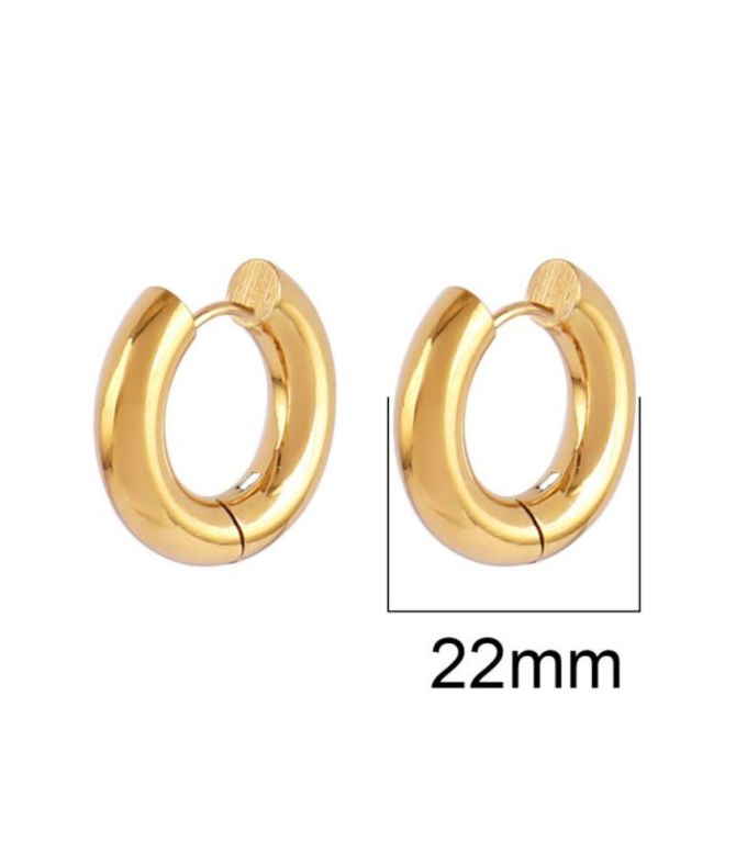 Aretes gold round 22mm